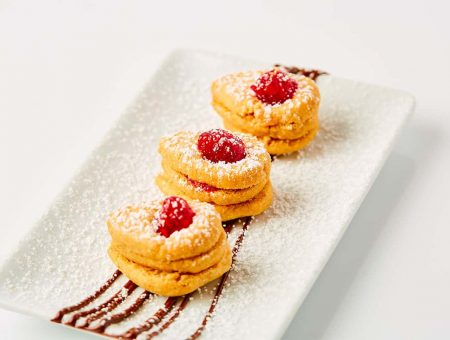 Bulgarian Holiday Shortbread with House Made Raspberry Jam and Sugar Dust
