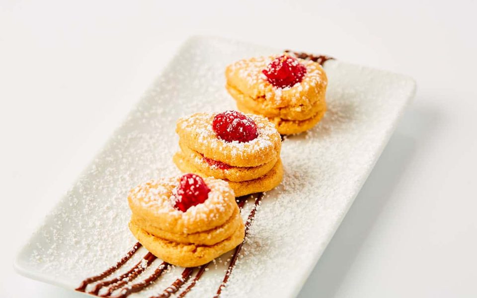 Bulgarian Holiday Shortbread with House Made Raspberry Jam and Sugar Dust