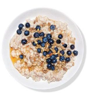 Oatmeal with Blueberries Sunflower Seeds and Agave