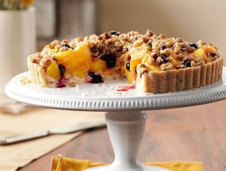 Peach Blueberry Crumble Tart