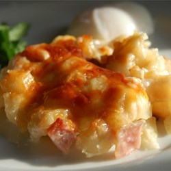 cheesy ham and hash casserole