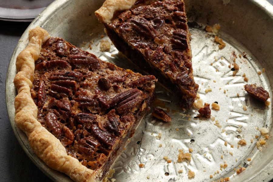 chocolate pecan pie with bourbon august