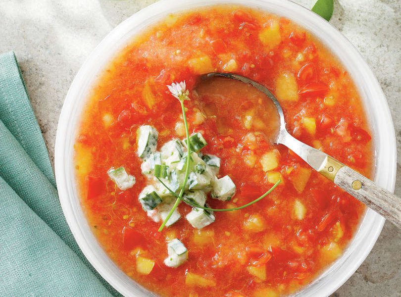 peach and tomato gazpacho