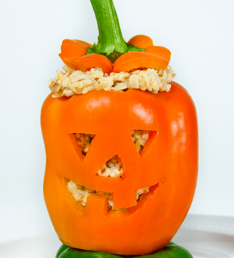 Spooky Stuffed Halloween Roasted Peppers